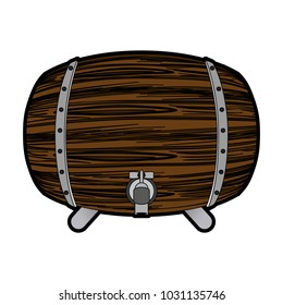 Beer wooden barrel