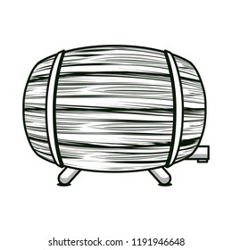 Beer wooden barrel