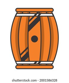 beer wooden barrel isolated icon