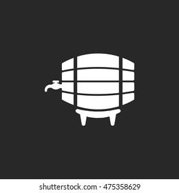 Beer Wooden Barrel Symbol Sign Simple Icon On Background