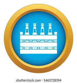 Beer wooden box icon blue vector isolated on white background for any design