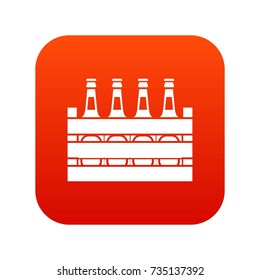 Beer wooden box icon digital red for any design isolated on white vector illustration