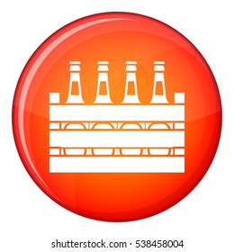 Beer wooden box icon in red circle isolated on white background vector illustration