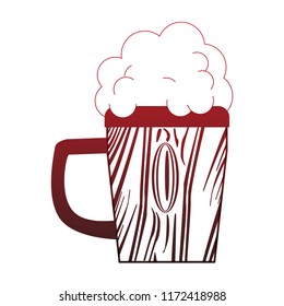Beer wooden cup red lines