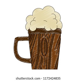 Beer wooden cup scribble