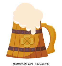 beer wooden jar with clover
