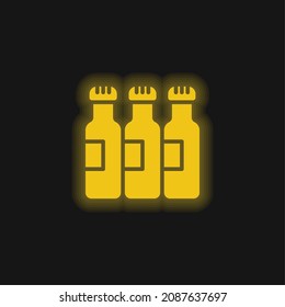 Beer yellow glowing neon icon