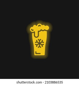 Beer yellow glowing neon icon