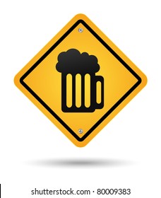 beer yellow sign in vector mode