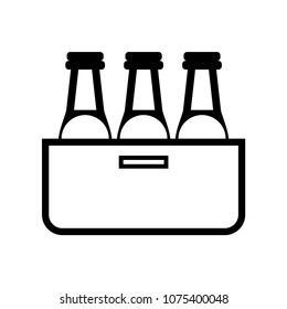 Beer.Bottle Box.Outline.Party Holiday Event Celebration Food Drink in flat design .Vector