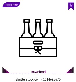 beer-box gift vector icon. Best modern, simple, isolated,Gift, flat icon for website design or mobile applications, UI / UX design vector format