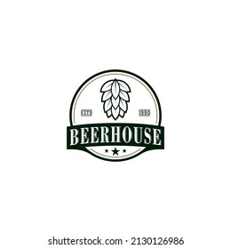 Beerhouse Logo Template In White Background