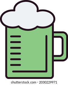 Beermug Lineares, ausgefülltes Vektorsymbol-Design