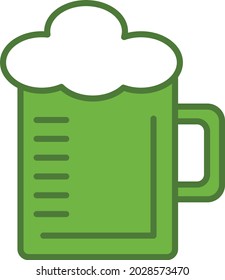 Beermug Linear grünes Vektorsymbol-Design