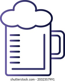 Beermug Linear Line Gradient Vektorsymbol Design