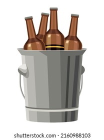 beers bottles in bucket icon