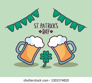 beers with clover of st patrick day