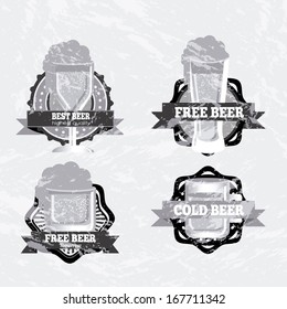 beers design over  gray background vector illustration 