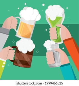 beers in hands celebration party