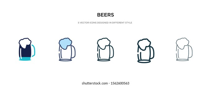 beers icon in different style vector illustration. two colored and black beers vector icons designed in filled, outline, line and stroke style can be used for web, mobile, ui