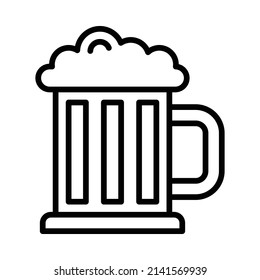 Beers Icon. Line Art Style Design Isolated On White Background