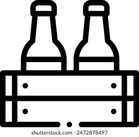 beers icon. Thin Linear Style Design Isolated On White Background