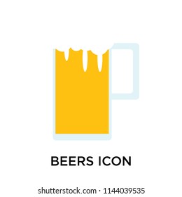Beers icon vector isolated on white background for your web and mobile app design, Beers logo concept