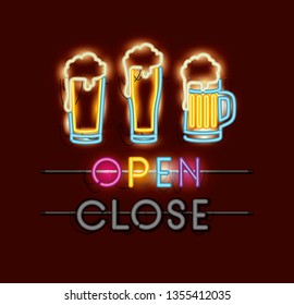 beers jars neon lights