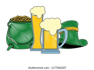 Beers and pot coins with elf hat scribble