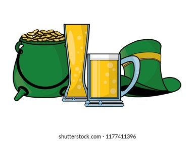 Beers and pot coins with elf hat