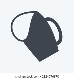 Beers Toasting Icon in trendy glyph style isolated on soft blue background