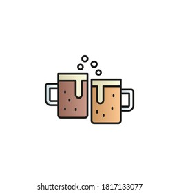 Beers, two glasses color gradient vector icon