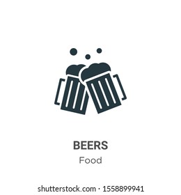 Beers vector icon on white background. Flat vector beers icon symbol sign from modern food collection for mobile concept and web apps design.