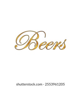 "Beers" wordmark in elegant gold lettering, featuring a sleek and modern font with a luxurious metallic finish.