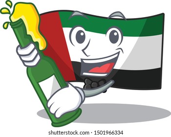 With beerWith beer flag united arab emirates in character