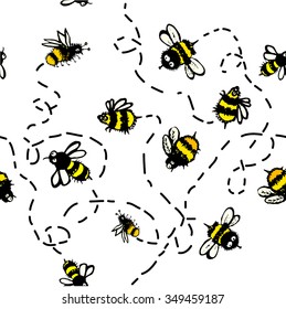 Bees background motion. Vector