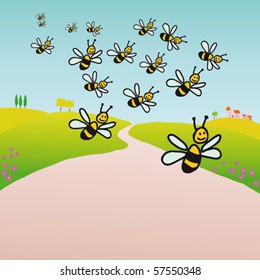 Bees in the countryside