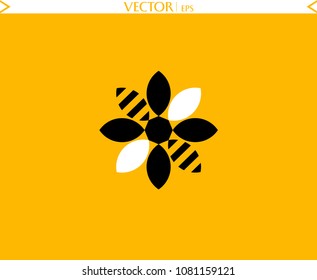 Bees Flower Logo