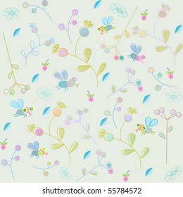 bees, flowers, berries