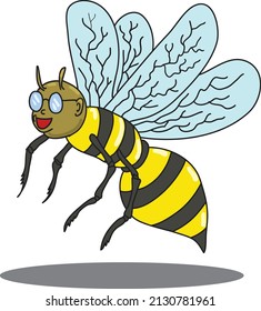 bees fly happily. custom designs for children's book covers. simple and attractive vector design