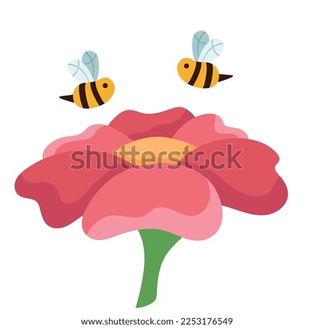 bees flying in flower icon