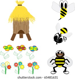 Bees in the hive. Honey Family