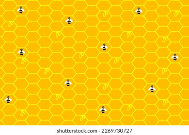 BEE'S HONEY COMBS seamless vector pattern for design and decoration