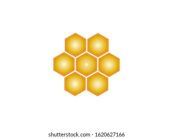 Bees, honey, honeycomb icon. Vector illustration, flat design.
