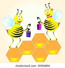 bees and honeycomb