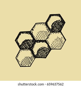 Bees honeycomb sketch