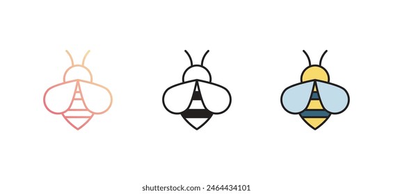 Bees icon design with white background stock illustration