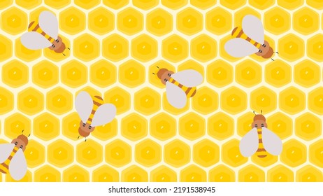 Bees inside their bee hive