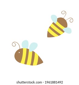 Bees. Isolated on white background. Vector illustration.