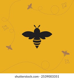 Bienen, Bienen-Logo-Vektorgrafik, Bienen-Symbol-Vektorgrafik, Honigbienen-Vektorbild, dekoratives Honigbienen-Bild.